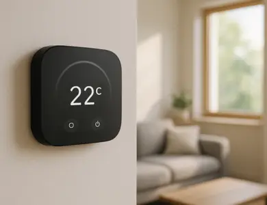 Image of a connected smart thermostat